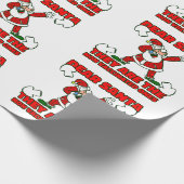 Coronavirus-Weihnachtsmann-Claus geimpft Geschenkpapier (Ecke)