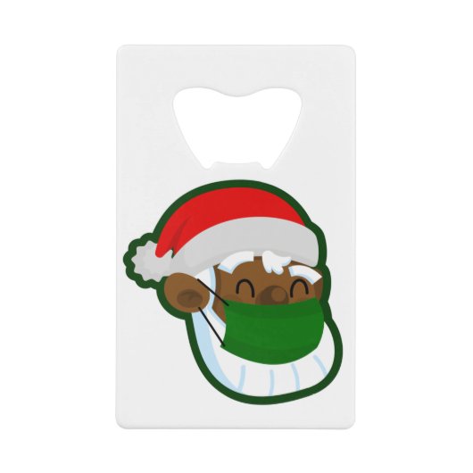 Coronavirus Weihnachtsmaske Geldbeutel Flaschenöffner (Vorderseite)