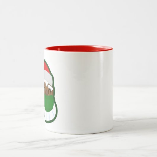 Coronavirus Weihnachtsmaske Zweifarbige Tasse (Mittel)