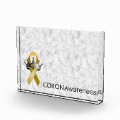 CORONAwareness Marbled Gray Customizable Lucite Fotoblock (Rechts)