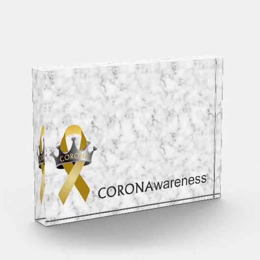CORONAwareness Marbled Gray Customizable Lucite Fotoblock (Links)
