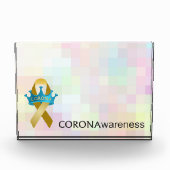 CORONAwareness Rainbow Pixel Anpassbare Lucite Fotoblock (Vorderseite)