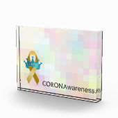 CORONAwareness Rainbow Pixel Anpassbare Lucite Fotoblock (Rechts)