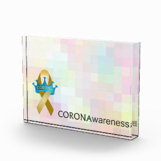 CORONAwareness Rainbow Pixel Anpassbare Lucite Fotoblock