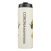 CORONAwareness White Gold Geo Travel Thermosbecher (Vorderseite)