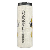 CORONAwareness White Gold Geo Travel Thermosbecher (Rückseite)