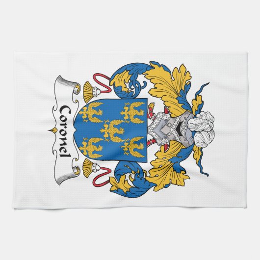 Coronel Familienwappen Geschirrtuch (Horizontal)