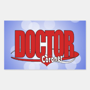 CORONER LOGO BIG RED DOCTOR RECHTECKIGER AUFKLEBER