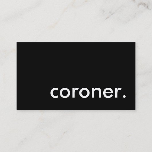 coroner. visitenkarte (Vorderseite)