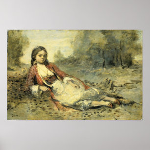 Corot - Algerische Frau Poster