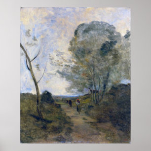 Corot - Arleux Bauer treibt Weidekuh 1865 Poster