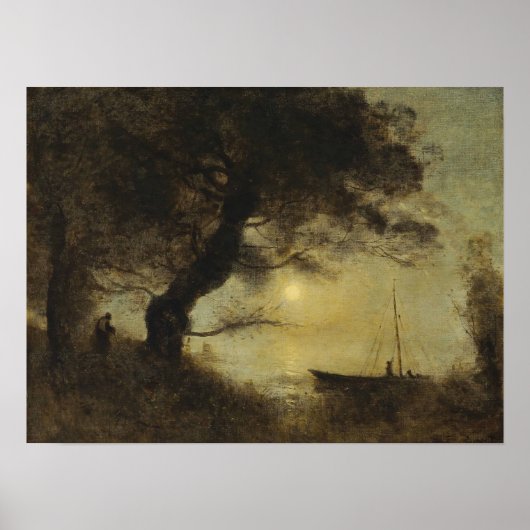 Corot - Das Mondlichtboot 1871 Poster (Vorne)