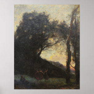 Corot - Der Tanz der Hirten (Abend) Poster