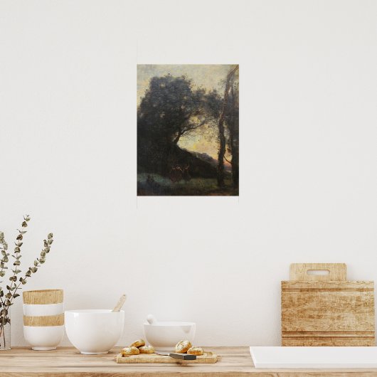 Corot - Der Tanz des Hirten (Abend) Poster (Küche)