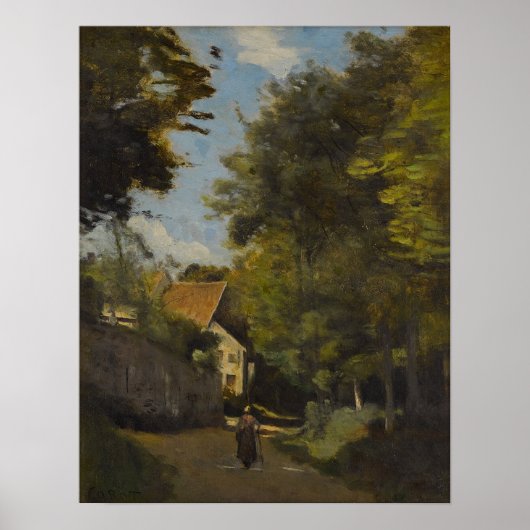 Corot - die Mauer Poster (Vorne)
