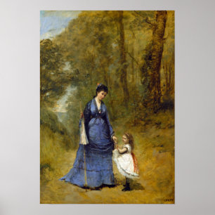 Corot - Frau Stumpf und ihre Tochter Poster