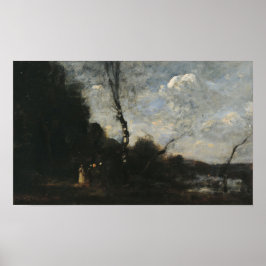 Corot - Holzkante mit drei Bauernfrauen Poster