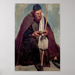 Corot - Italienischer Mönch beim Lesen Poster