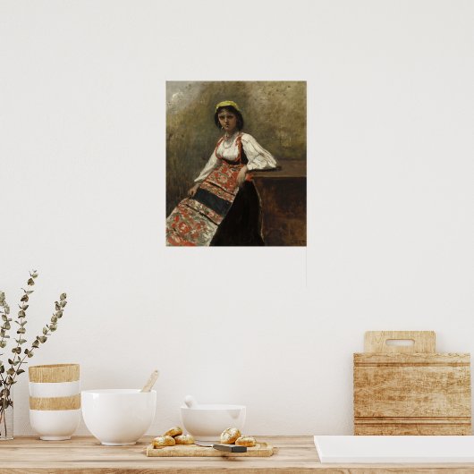Corot - Italienisches Mädchen 1872 Poster (Küche)