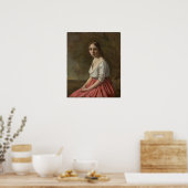 Corot - Junge Frau im rosa Rock 1845 Poster (Küche)