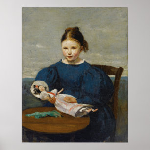 Corot - Mädchen mit Puppe Poster