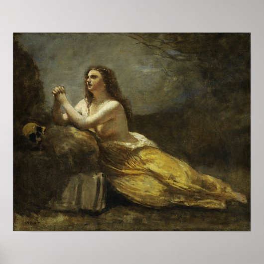 Corot - Madeleine im Gebet Poster (Vorne)