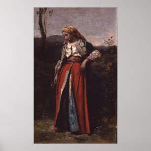 Corot - Nachdenklicher Orientale Poster