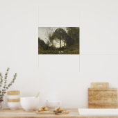 Corot - Nymphen und Schriften Poster (Küche)