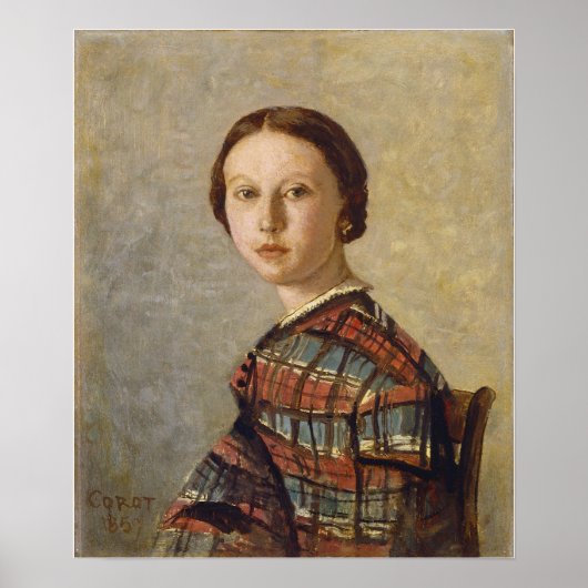 Corot - Portrait eines jungen Mädchens Poster (Vorne)