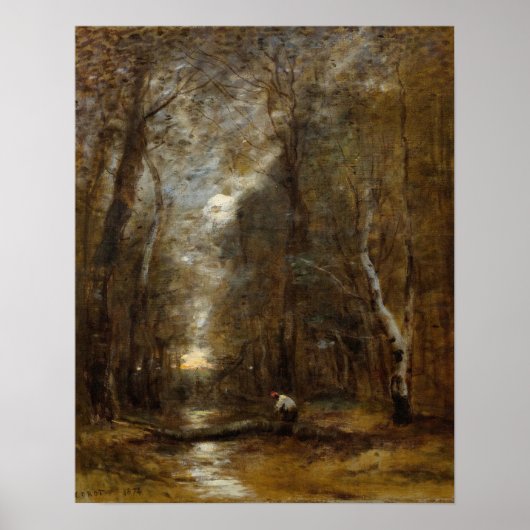 Corot - unter Holz Poster (Vorne)