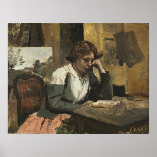 Corot - Young Girl Reading Poster (Vorne)