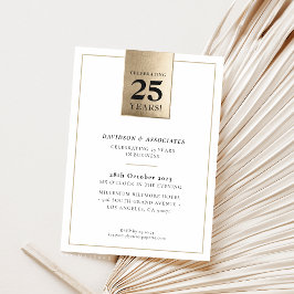 CORPORATE ANNIVERSARY Stilgold schwarz Einladung