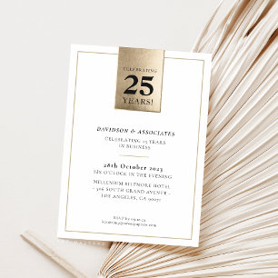 CORPORATE ANNIVERSARY Stilgold schwarz Einladung