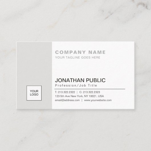 Corporate Beruflich Elegantes Logo Moderne Visitenkarte (Vorderseite)