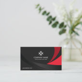 Corporate Beruflich Modern Black Red Premium Visitenkarte (Stehend Vorderseite)