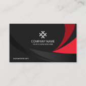 Corporate Beruflich Modern Black Red Premium Visitenkarte (Vorderseite)