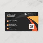 Corporate Beruflich Modernes Schwarzes Orange Prem Visitenkarte (Rückseite)