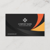 Corporate Beruflich Modernes Schwarzes Orange Prem Visitenkarte (Vorderseite)