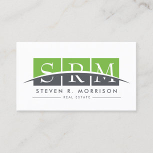Corporate Beruflich Stylisierte Monogram Green Visitenkarte