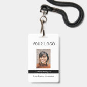 Corporate Black Employee Foto ID Ausweis (Vorderseite mit Lanyard)