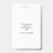 Corporate Black Employee Foto ID Ausweis (Rückseite)