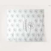 Corporate Black & White Logo-Muster Wandteppich (Vorderseite (Horizontal))