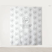 Corporate Black & White Logo-Muster Wandteppich (Vorderseite)
