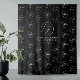 Corporate Black & White Logo-Muster Wandteppich