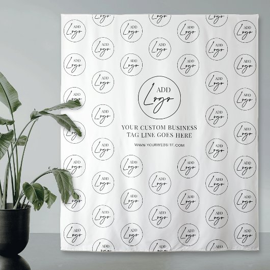 Corporate Black & White Logo-Muster Wandteppich