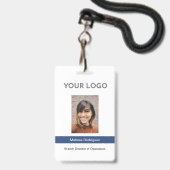 Corporate Blue Employee Foto ID Ausweis (Vorderseite mit Lanyard)