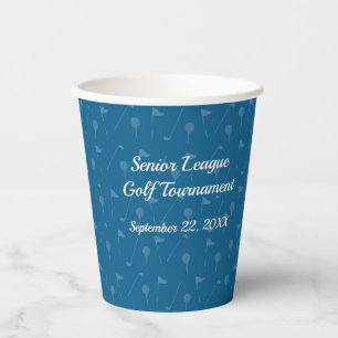 Corporate Blue Grey Golf Muster - Papiertasse Pappbecher