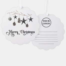 Corporate Brand Holiday Gift tag Logo Ornament Karte