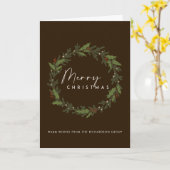 CORPORATE BROWN CHIC HOLLY BERRY WREATH CHRISTMAS KARTE (Gelbe Blume)