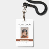 Corporate Brown Mitarbeiter Foto ID Ausweis (Vorderseite mit Lanyard)